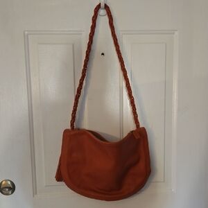 Paolo Masi Elegant Orange Leather Shoulder Bag